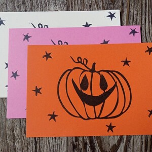 Jack &#39;O&#39; Lantern Linocut Print 6 x 4