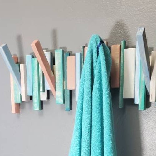 Seaside Beach House Coat Rack Wall Mount Tropical Colors Etsy