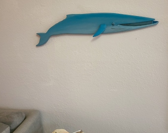 Blue Whale Wooden Wall Hanging | Coastal Decor | Nautical Art | Handmade Gifts