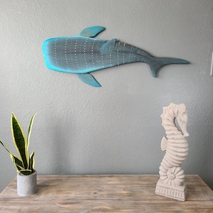 Whale Shark Wall Art 28&quot; | Nautical Wood Wall Decor | Coastal Home