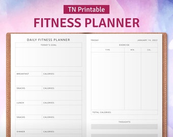 TN Daily Fitness Planner Insert: Diet & Workout Tracker (Printable)