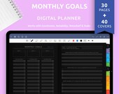 Custom Monthly Goals Digital Planner, iPad Android (PDF)