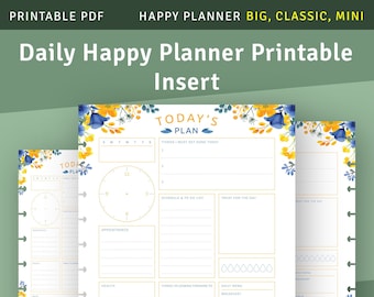 Daily Schedule & To Do List Inserts Printable for Happyplanner classic, mini, big