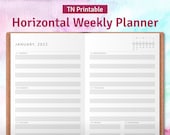TN Weekly Planner Template: Horizontal Layout (Digital Download)