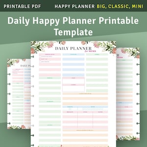 Daily Happy Planner for Moms, Printable Inserts for Happy Planner Classic, Mini, Big