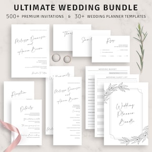 Druckbare Hochzeitseinladungen - Ultimative Sammlung von 500+ Hochzeitseinladungsvorlagen & 50+ Wedding Planner PDFs