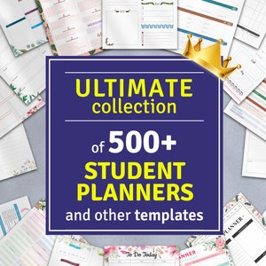 Printable Student Planner Ultimate Collection, Student Planner Templates, School College Student Planner, Academic Planner 2024 - 2025 Set