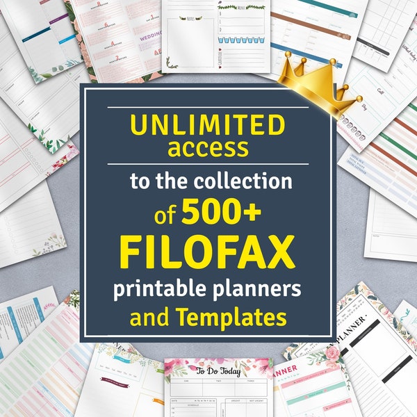 Filofax Inserts Ultimate Collection, Printable Planner Templates Set, Daily Weekly Monthly 2024 - 2025 / Personal, A4, A5, Kikki K Refill