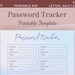 Password Journal Printable Page, Password Tracker Template, Password ...