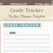 Printable Grade Tracker Template, Teacher Grade Log Sheet, Class ...