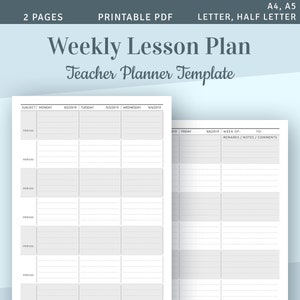 Weekly Lesson Plan Template Dated 2020 Teacher Lesson Etsy