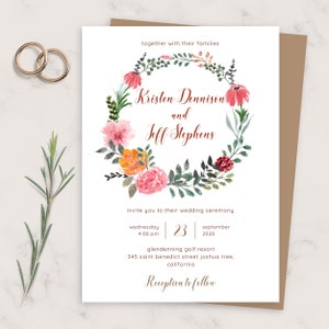 Wedding Invite, Country Rustic Wedding Invitation, Printable Wedding Invites Template, Editable Invitation, PDF, JPG, PNG