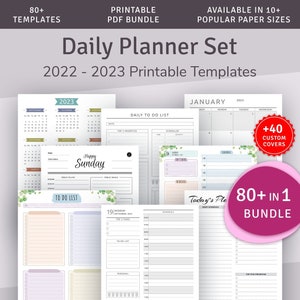 2024 + 2025 Daily Hourly Planner Templates Pack, Printable Daily Agenda Templates 80+ in 1 Bundle, Instant Download Printable PDF