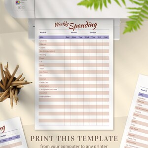 Weekly Spending Template, Personal Budget Planner, Weekly Budget ...