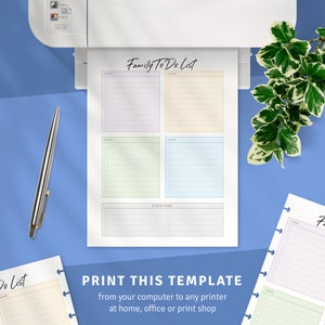 Family Chore Chart for Happy Planner Classic / Big / Mini, Printable to ...