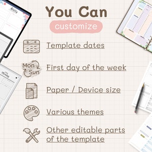 2024 2025 Digital & Printable Planner Templates: Daily, Weekly, Calendars, Budget, Meal, To-do, etc., for iPad GoodNotes, reMarkable ... image 3