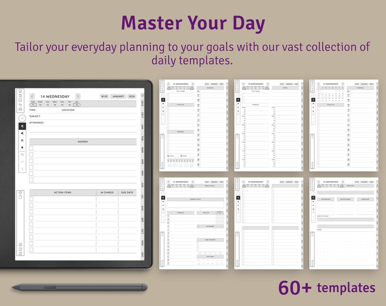 Kindle Scribe Business Meeting Notes: Hyperlinked Planner PDF imagen 5