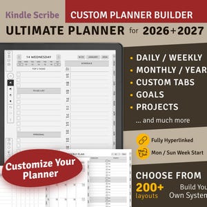 Digital Planner 2026–2027 | Hyperlinked PDF for Kindle Scribe Tablets imagen 1