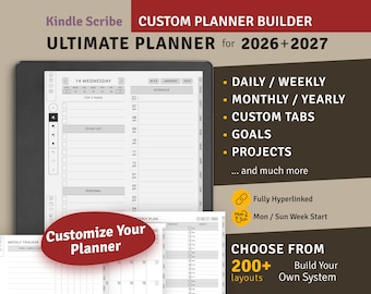 Digital Planner 2026–2027 | Hyperlinked PDF for Kindle Scribe Tablets