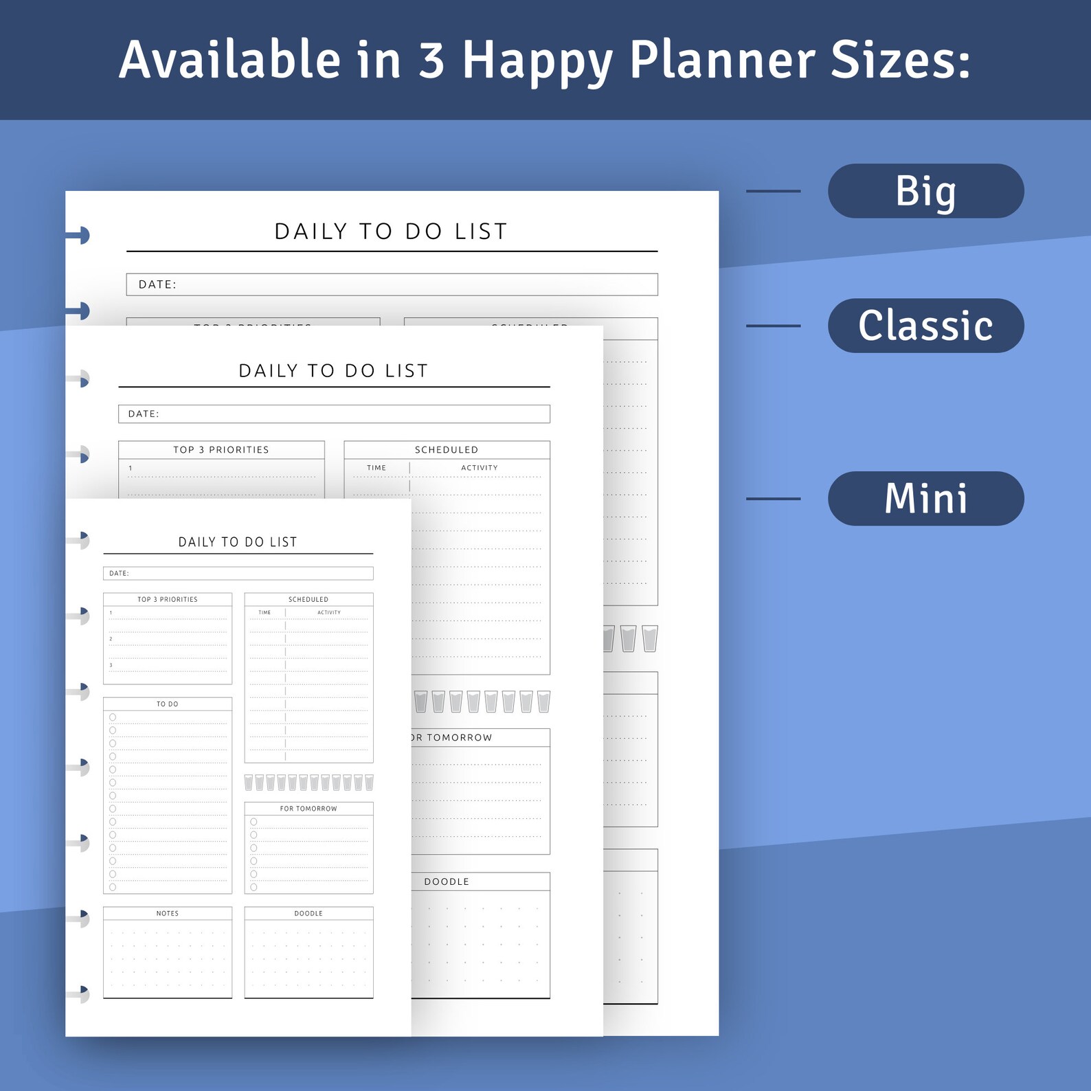 Daily Schedule to Do List Template for Happy Planner Classic / - Etsy