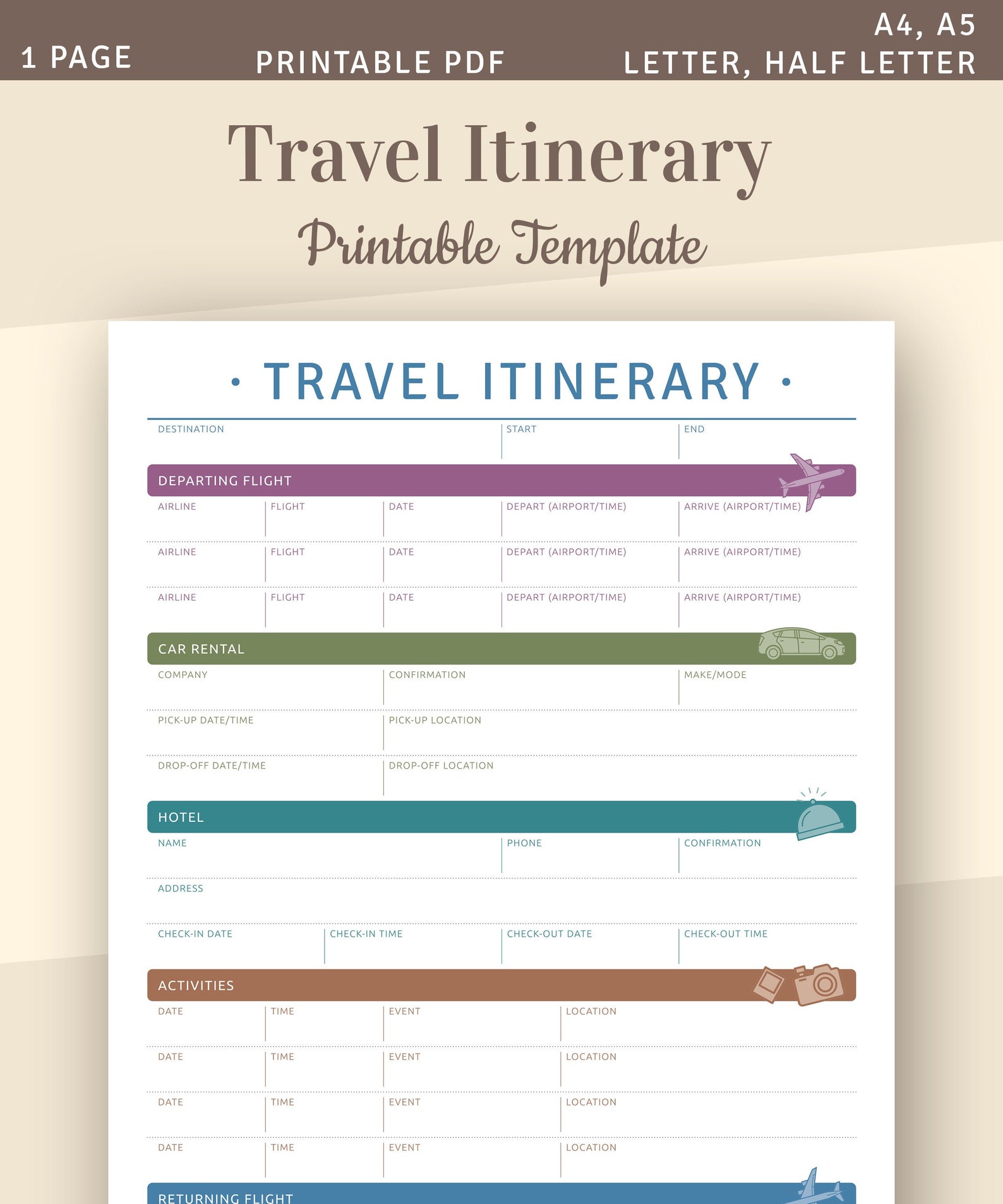 best travel planner template