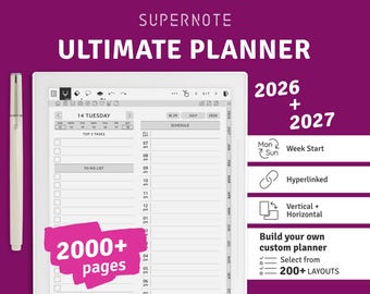 Digital Planner 2026–2027 | Hyperlinked PDF for Supernote A5X & A6X