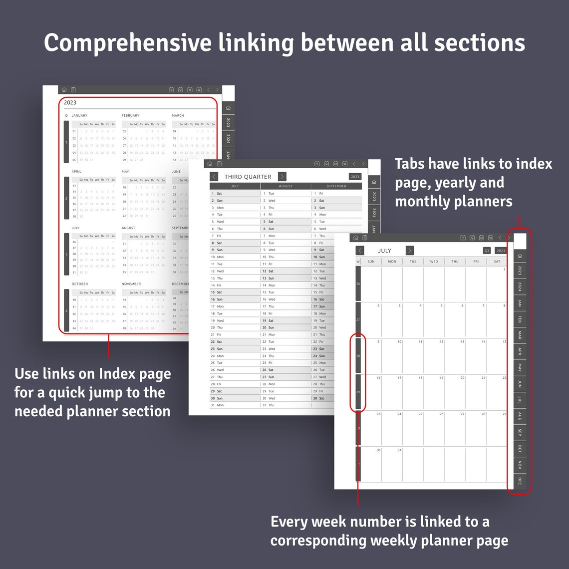 2023 2024 Supernote Weekly Planner Hyperlinked Digital Etsy