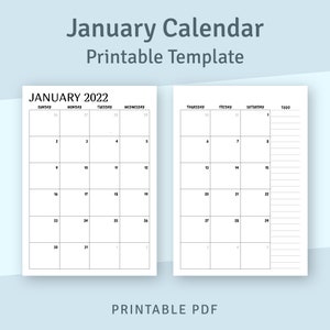 January 2024 to December 2024 Monthly Calendar Printable, Monthly Planner Template image 3