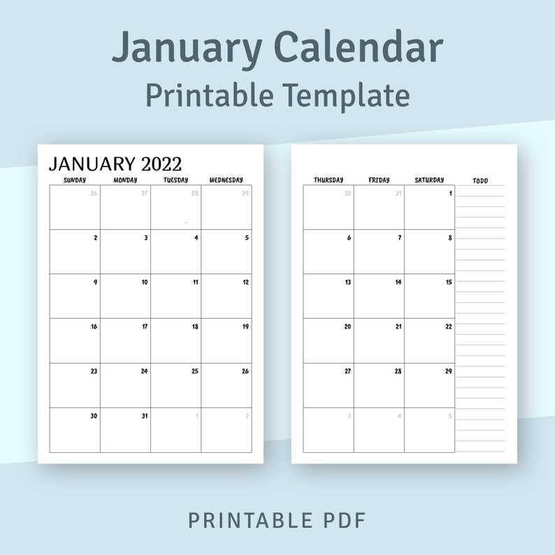 January 2024 to December 2024 Monthly Calendar Printable, Monthly Planner Template image 3