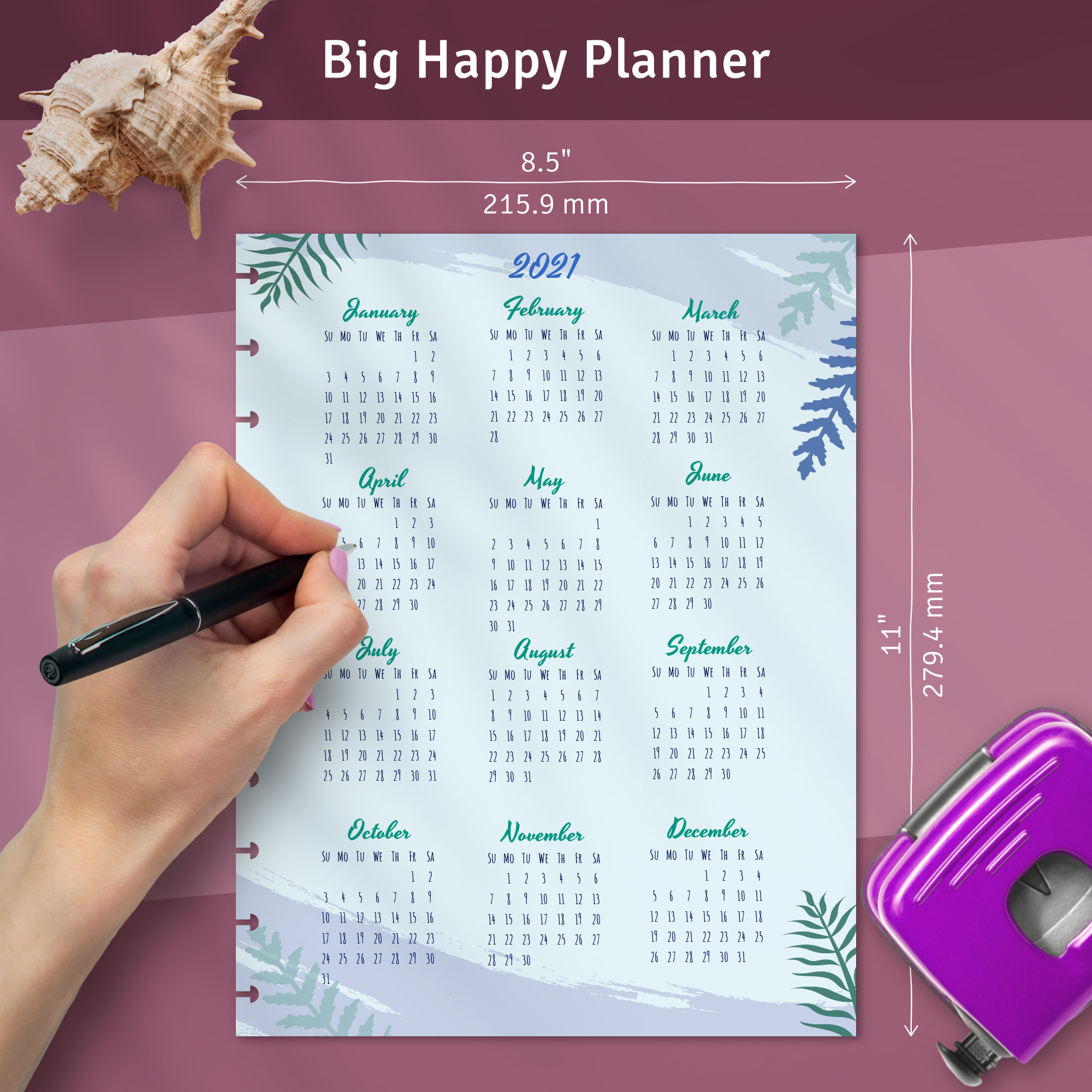 Printable Calendar For Happy Planner