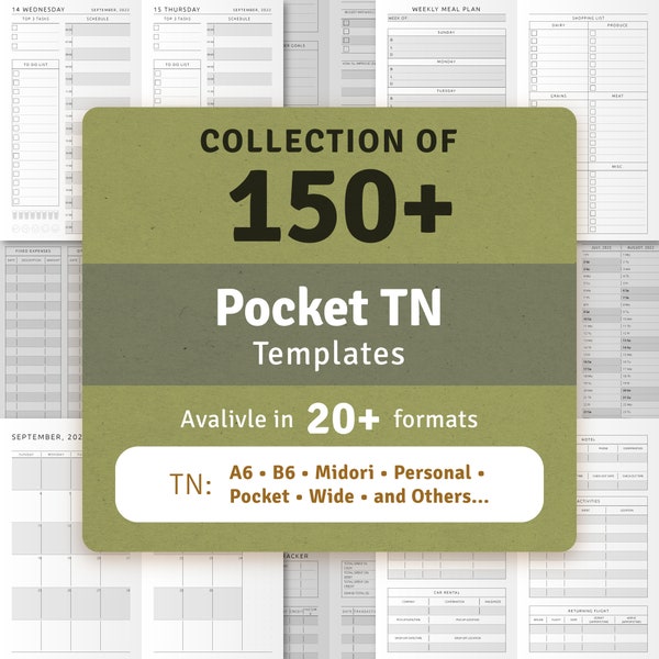 Printable Tn Inserts - Etsy