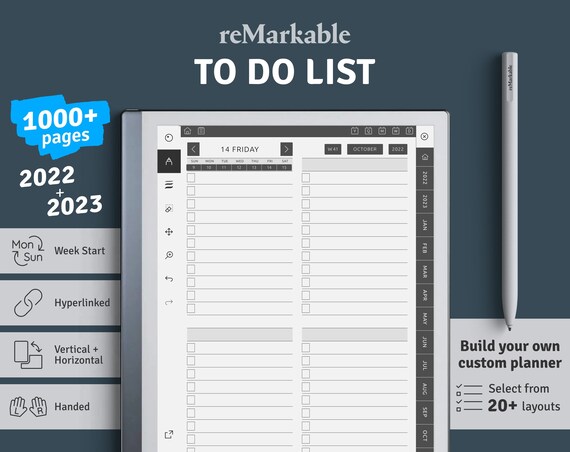 Remarkable to Do List Template Hyperlinked Digital Planner - Etsy