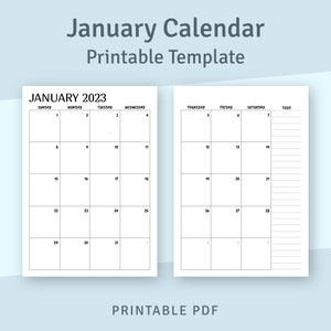 Printable Calendar Monthly 2024 2025, Month on Two Page Planner ...