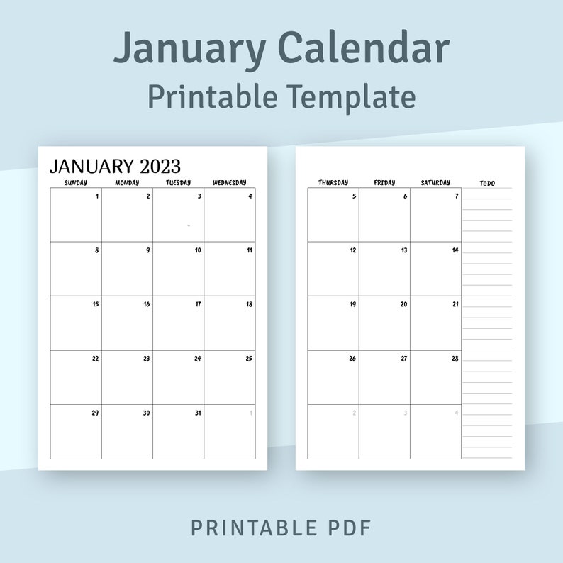 Printable Calendar Monthly 2025 2026, Month on Two Page Planner ...