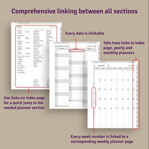 Kindle Scribe Business Meeting Notes: Hyperlinked Planner PDF imagen 2