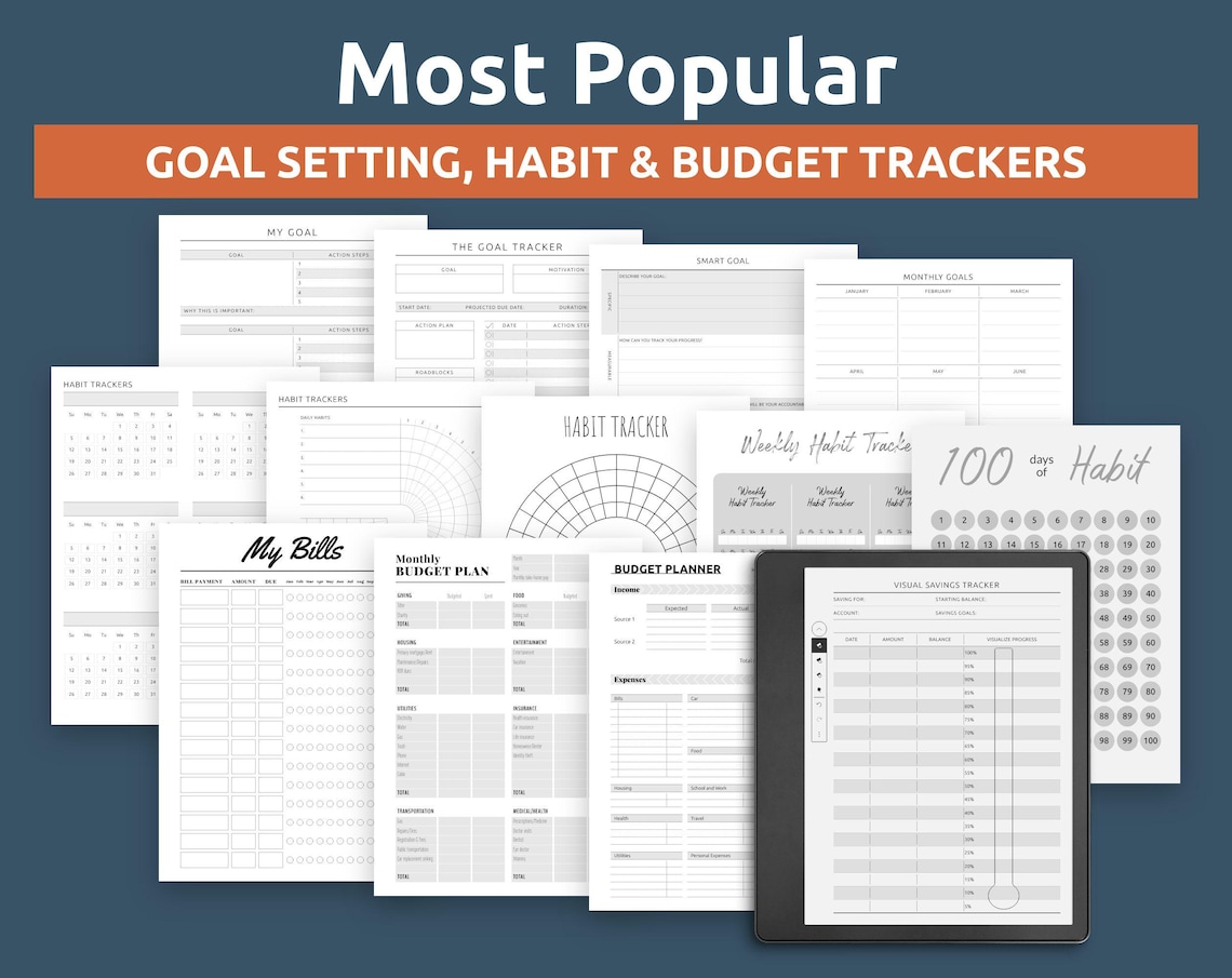 Kindle Scribe Planner Templates Bundle 1000+ Digital Plannner