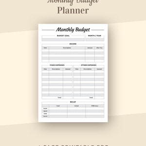 Monthly Budget Printable Template, Monthly Cash Budget, Bill Organize, Budgeting printables, Monthly Expenses, Family Budget Printable PDF image 3