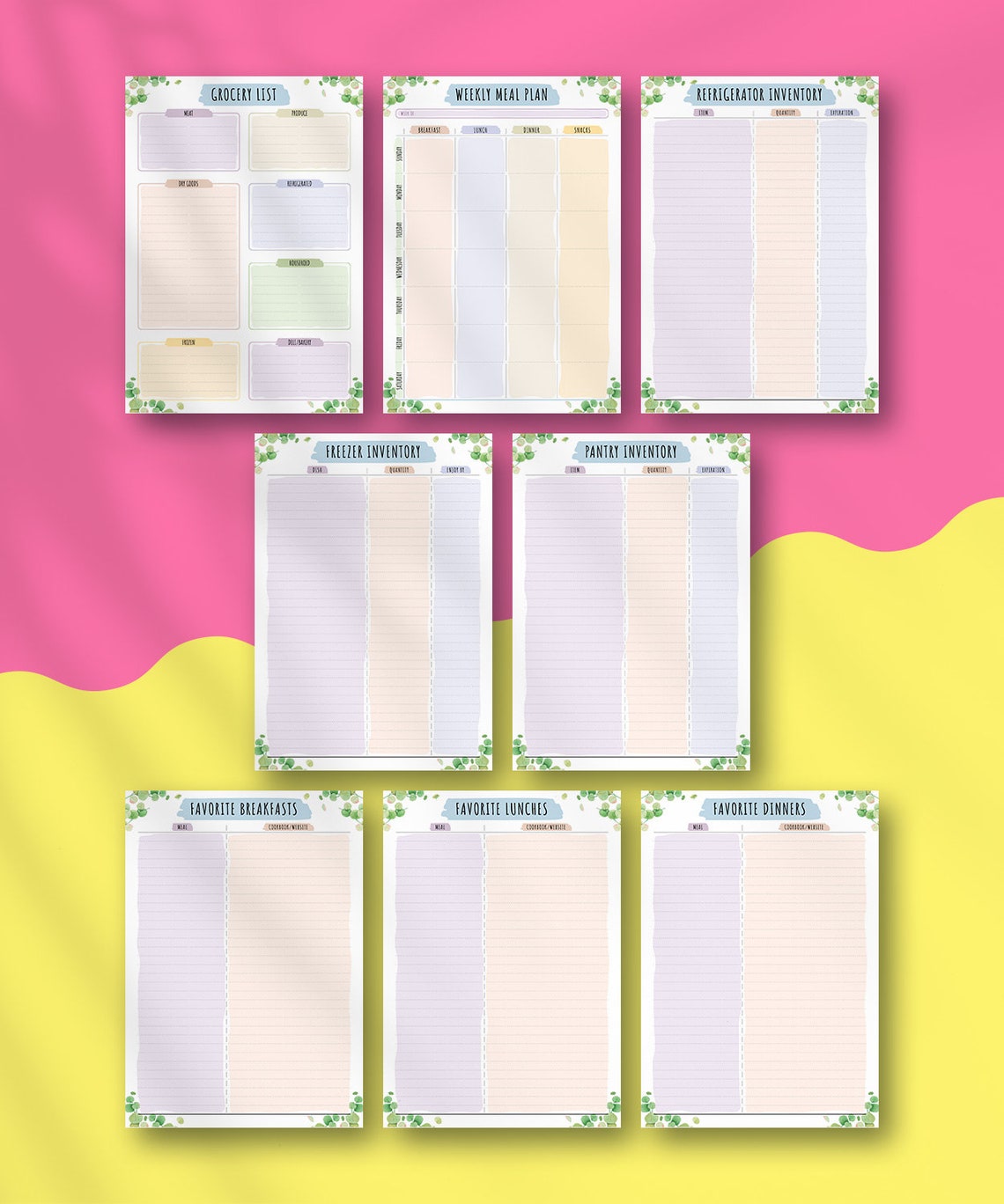 Weekly Meal Planner With Grocery List Kitchen Stationary - Etsy