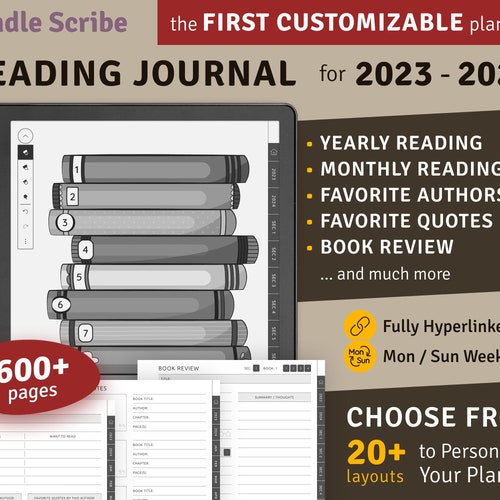 2023 2024 Kindle Scribe Ultimate Planner Hyperlinked Etsy