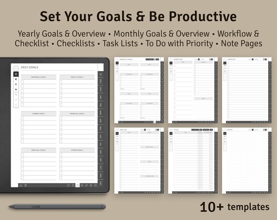 Kindle Scribe Daily Planner, 2024, 2025, Kindle Scribe Templates, Calendar,  Agenda, Weekly 