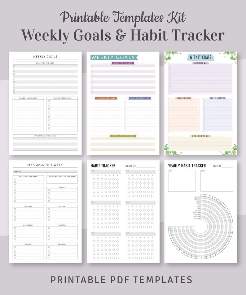 Weekly Hourly Planner Kit Printable Week Plan Templates 30 in | Etsy