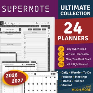 Supernote Digital Planner 2026 + 2027: Ultimate Collection (PDF)