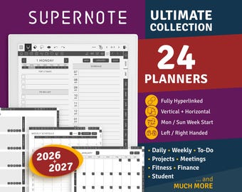 Supernote Digital Planner 2026 + 2027: Ultimate Collection (PDF)