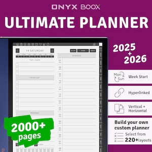 2025 + 2026 Onyx BOOX - Ultimate Planner, Hyperlinked Digital Planner Bundle, Digital Download PDF Template for Boox Note Air Tablet
