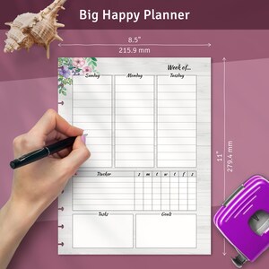 Weekly Schedule Template for Happy Planner Classic / Big / Mini ...