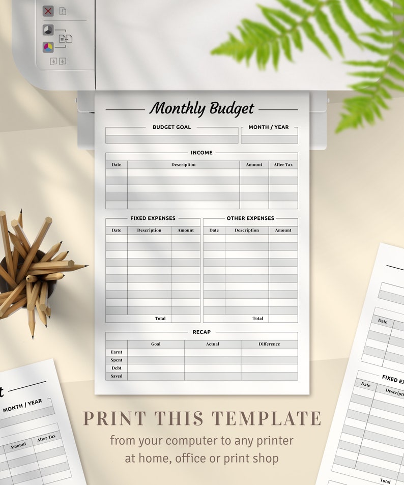 Monthly Budget Printable Template, Monthly Cash Budget, Bill Organize, Budgeting printables, Monthly Expenses, Family Budget Printable PDF image 5