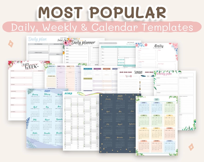 2024 2025 Digital & Printable Planner Templates: Daily, Weekly, Calendars, Budget, Meal, To-do, etc., for iPad GoodNotes, reMarkable ... image 5