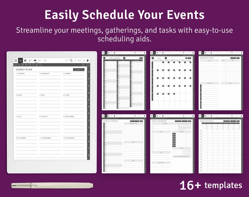 Supernote Ultimate Planner 2024 2025, Digital Hyperlinked PDF, Supernote A5X / A6X Templates image 4