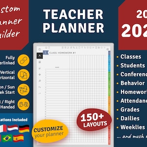 2026 + 2027 Teacher Planner for reMarkable 2: Hyperlinked Digital PDF Template