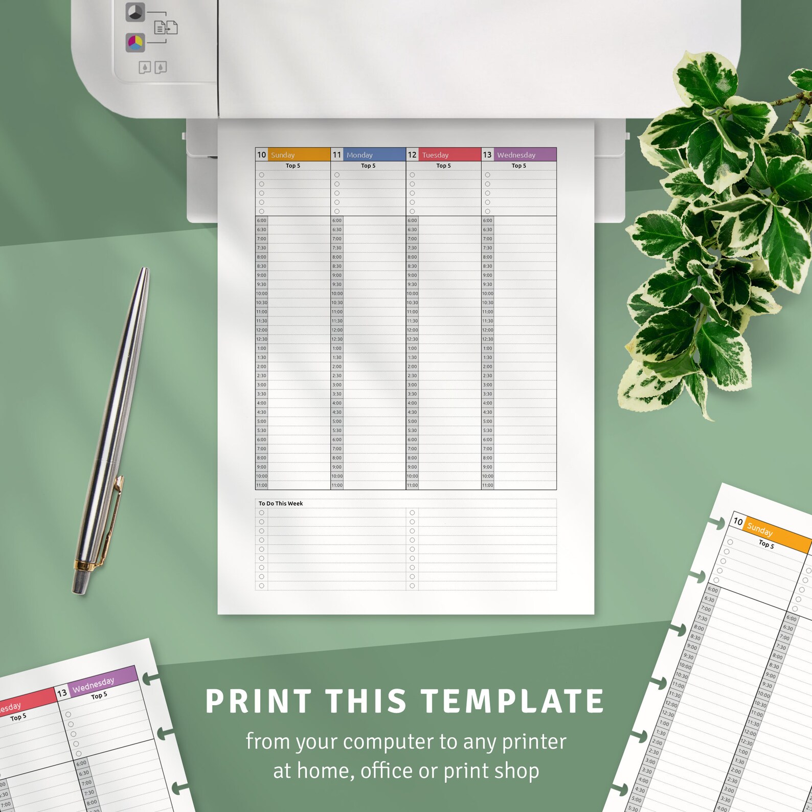 Vertical Weekly Hourly Happy Planner Template Dated Weekly | Etsy